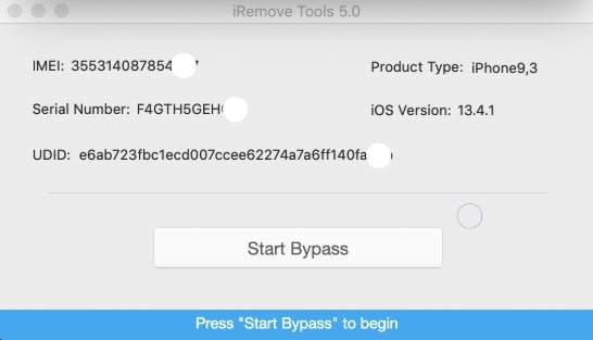 iremove tools start bypass